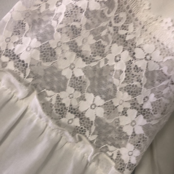 Susan Graver Long Chiffon Lace Sleeve Blouse, M - Picture 4 of 8